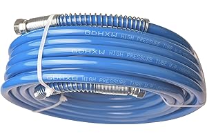GDHXW 50FT Airless Paint Spray Hose Double Layer Braided Wire Upgraded 8500 PSI High Pressure Flexible Nylon Tube Universal Paint Sprayer 1/4 inch