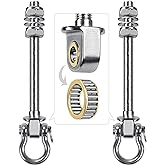 SELEWARE Heavy Duty Bearing Swing Hangers, 2 Pack Stainless Steel Swing Hooks for Wood and Steel Beam, Swing Hardware for Hammock, Yoga Swing, Porch Swing, Heavy Bag, 7" x M2/5", 1500LB Capacity