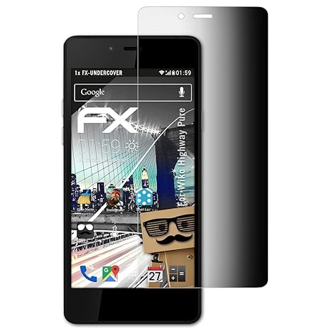 atFolix Blickschutzfilter für Wiko Highway Pure Blickschutzfolie, 4-Wege Sichtschutz FX Schutzfolie