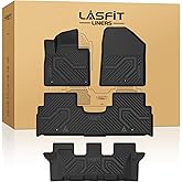 LASFIT Floor Mats for KIA Sorento 7 Seats 2020 2019 2018 2017 2016, All Weather TPE Custom Fit Floor Liners for KIA Sorento 1st & 2nd & 3rd Row Car Mats, Black