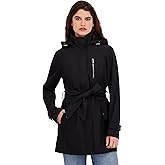 Nautica womens Bonded Rain Jacket With Belt – Water-resistant, Wind-resistant Transitional Coat