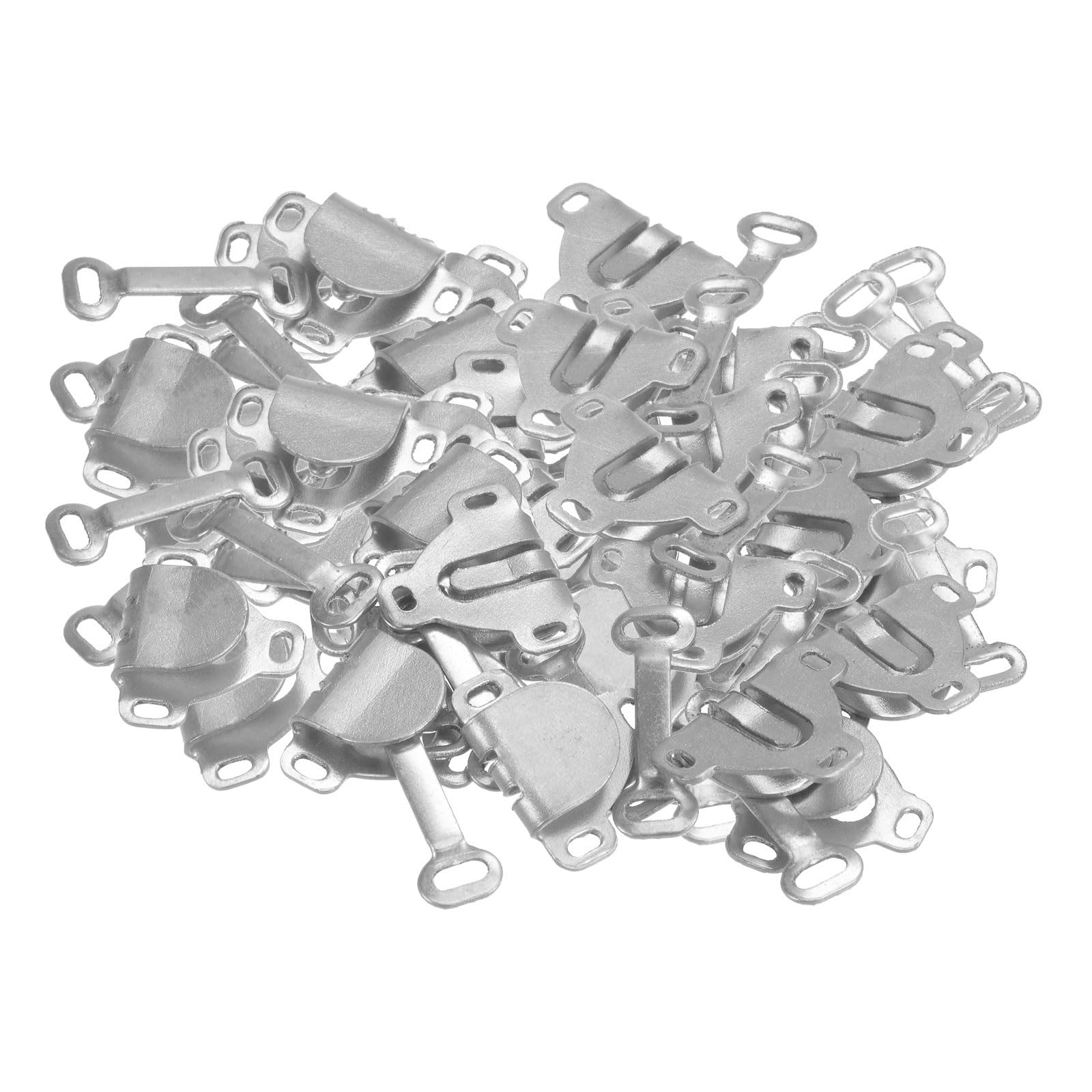 Kozelo 80pcs Sewing Hooks and Eyes Closure - [ 16mm x 13mm ] for Bra Trousers Clothing DIY Use | Silver Tone