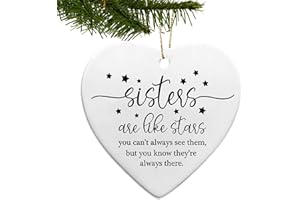 HENKNJAR Sisters Are Like Stars Friendship Gifts Girls Friends Sister Christmas Ornaments Tree Hanging Funny Novelty Survivor