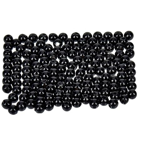 efco – Wachs Perlen, Kunststoff, Schwarz, 4 mm Durchmesser, 125-piece