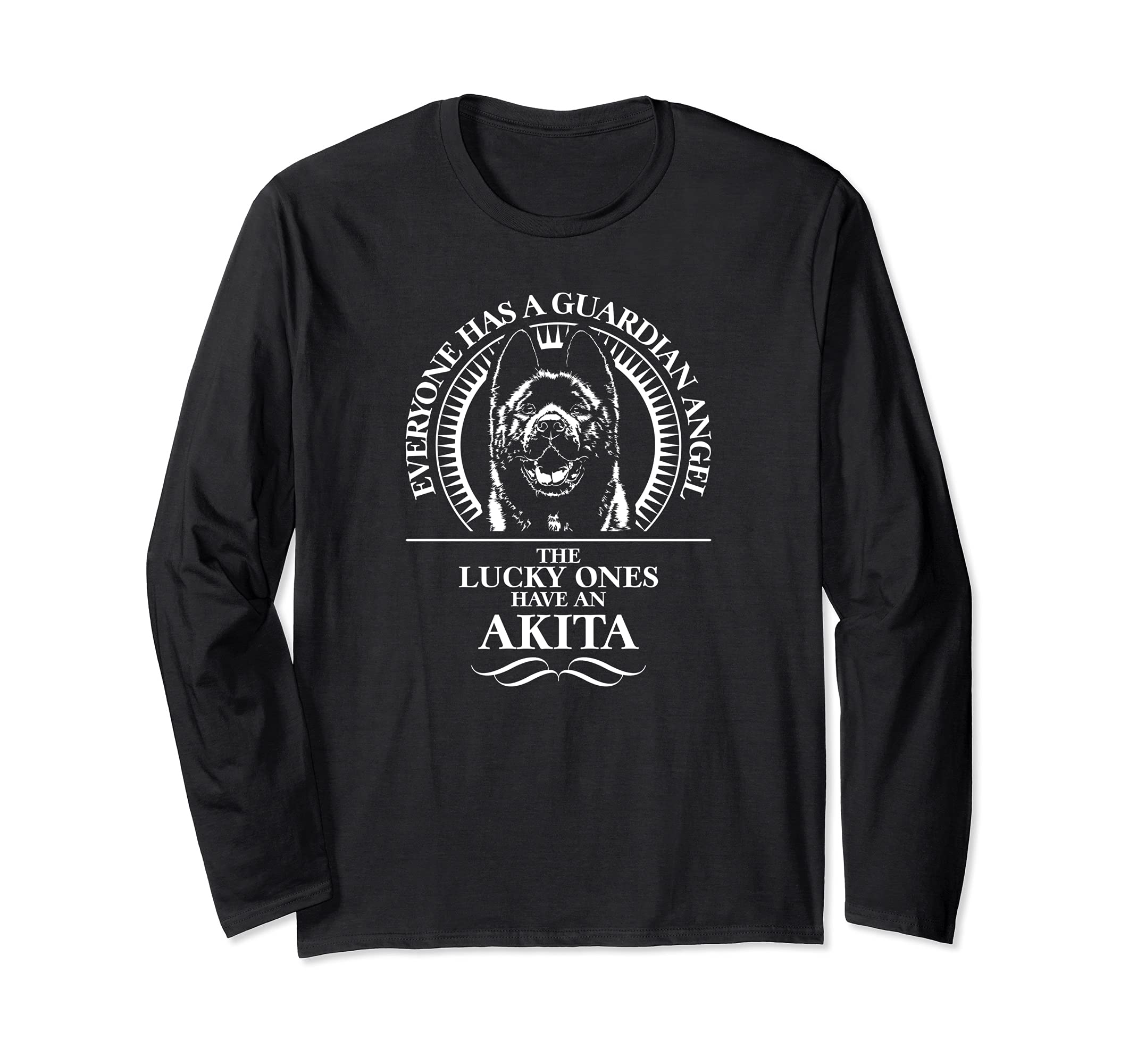 Proud Akita Guardian Angel dog saying dog mom Long Sleeve T-Shirt