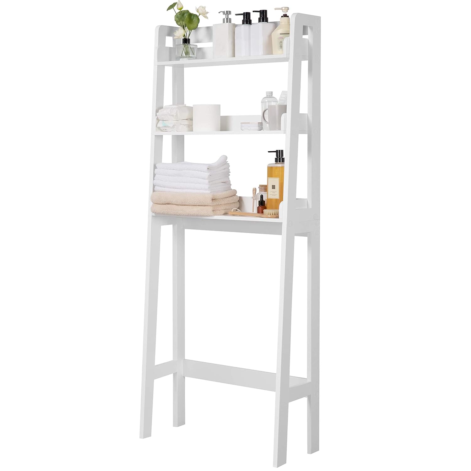 Which Is The Best White Ladder Shelf Over Toilet Life Sunny
