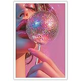 Retro Pink Disco Ball Posters Funky Cool Y2k