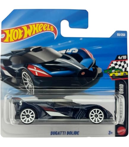 Amazon.com: Hot Wheels Bugatti Bólido, HW Exotics 6/10 [Negro/Azul