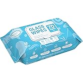 Air Jungles Glass &amp; Window Cleaner Wipes 70 Count, XL 8x10 Inch | Ammonia-Free, Streak-Free, Safe For Car Windshield, Headlight, Mirror, Tile &amp; Home Glass, Removes Fingerprints, Dust, Dirt