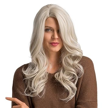 Vacally Sexy Synthetic Wig High Temperature Silk White Partial
