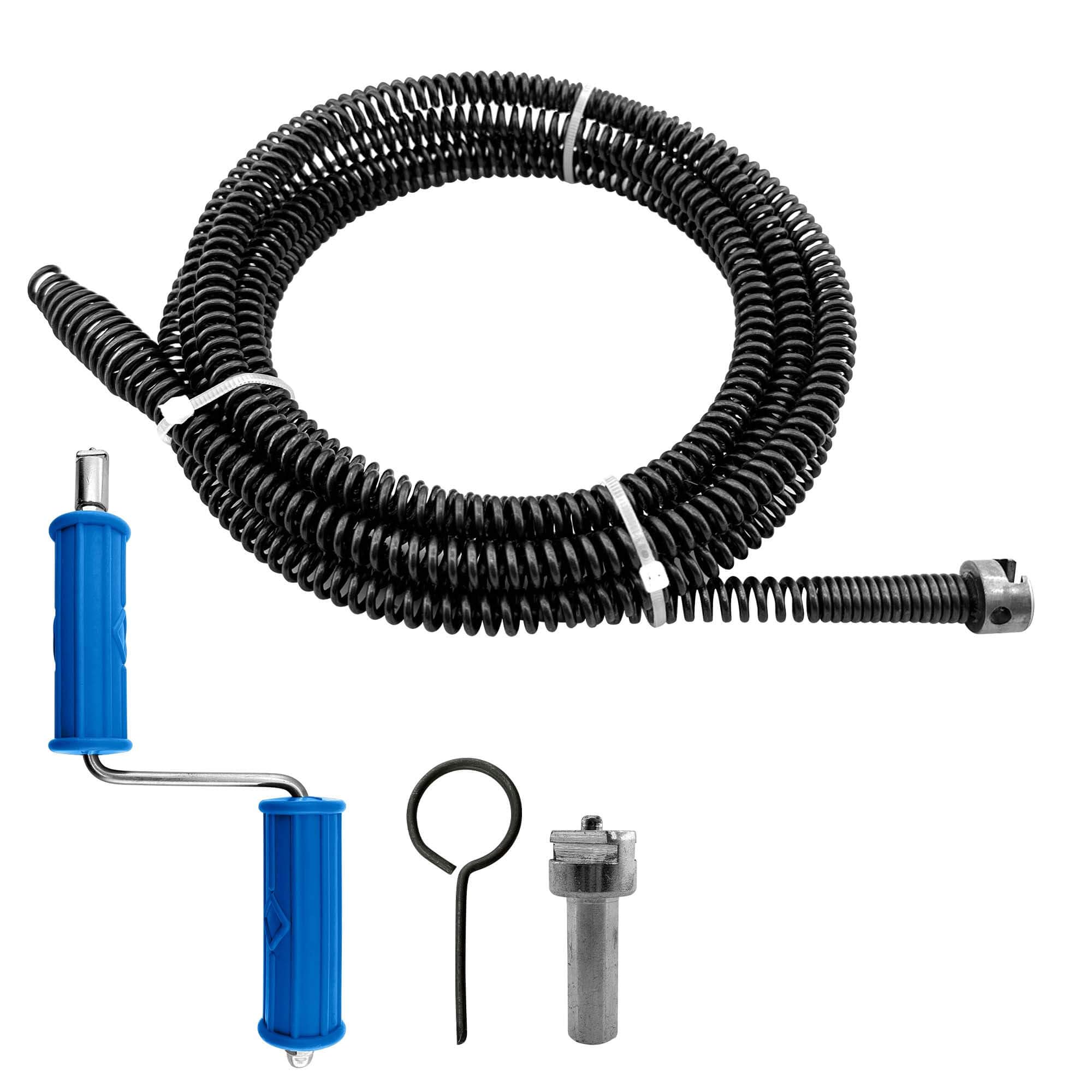 Drain Snake Unblocker 3M, 10mm with Electric Adapters and Handle Tool, Sink Unblocker and Drain Auger Tool for Sink Unblocker and Drain Unblocker Tool