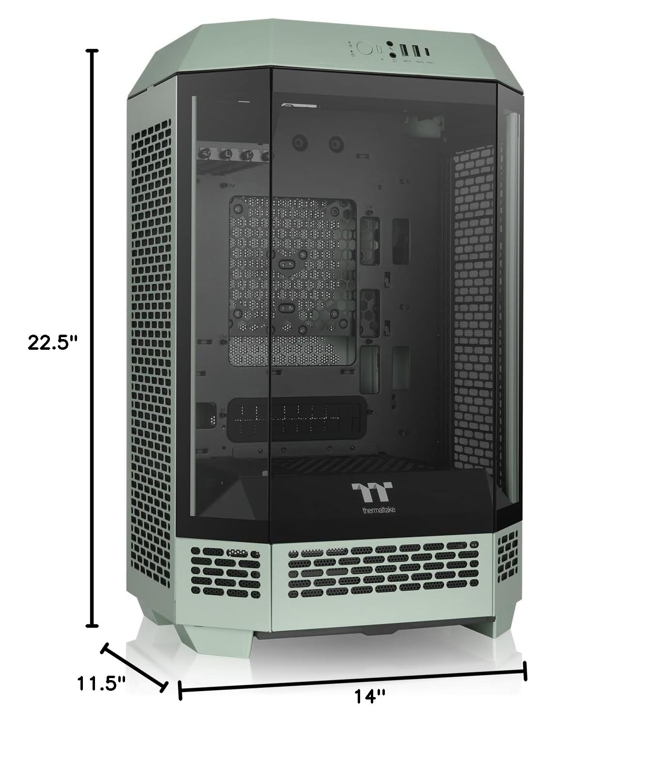 Thermaltake Tower 300 Matcha Green Micro-ATX Case; 2x140mm CT Fan Included; Support Up to 420mm Radiator; Optional Chassis Stand Kit Allows Horizontal Display; CA-1Y4-00SEWN-00; 3 Year Warranty