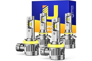 URSPRUNG FAHREN 𝐍𝐞𝐰𝐞𝐬𝐭 H11 9005 LED Bulbs Combo, 𝟏𝟎𝟎𝟎𝟎𝟎𝐋𝐌 10X Super Brighter, 1:1 Size Easy Installation 9005 H11 Driving Light Bulbs, Plug-N-Play Canbus Ready, Pack of 4