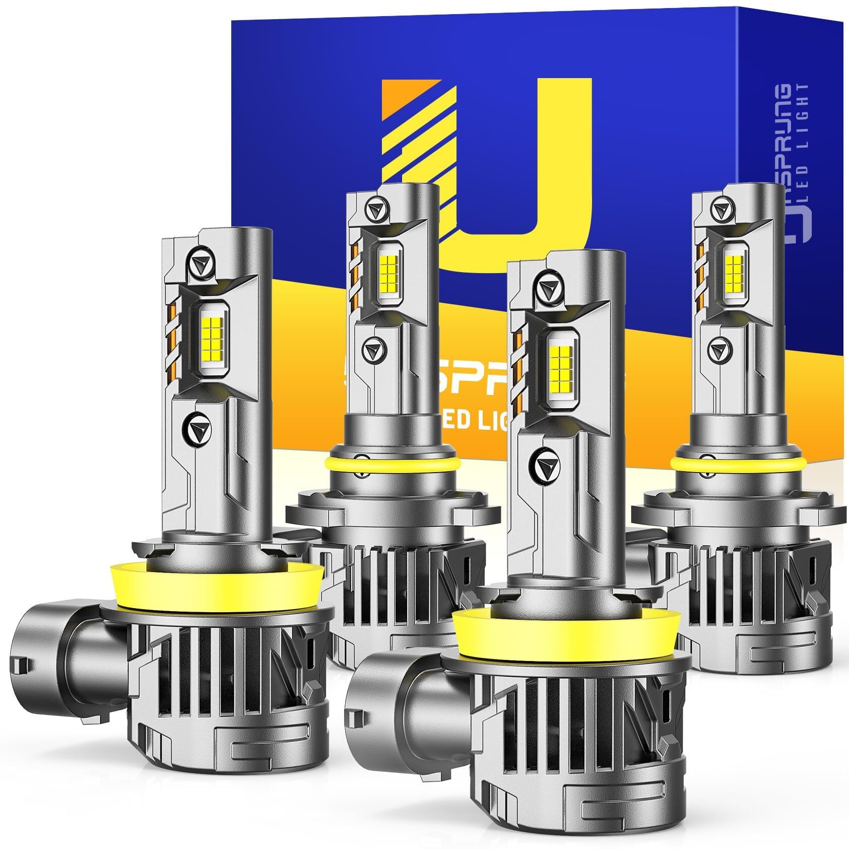 Photo 1 of FAHREN ?????? H11 9005 LED Bulbs Combo, ???????? ??? Super Brighter, 1:1 Size Easy Installation 9005 H11 Driving Light Bulbs, Plug-N-Play Canbus Ready, Pack of 4