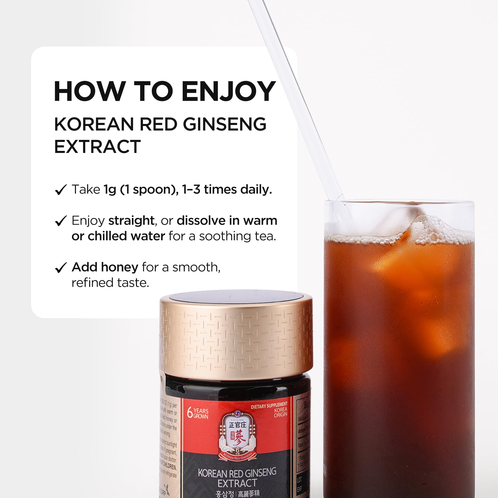 JungKwanJang Korean Red Panax Ginseng Extract Extra Strength, Energy Boost, Performance, Boost Immune System, Stamina, Blood Circulation and Mental Health Support, Memory, Productivity - 240g