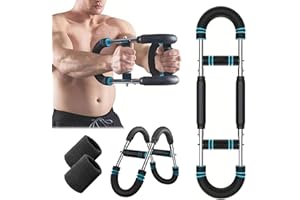 CYOKET Twister Arm Trainer,40-100lb Adjustable Chest Expander Workout Equipment,Portable Shoulder Strength Exerciser Machine for Men, Power Twister Bar,Ab Twister for Home Gym Fitness Training