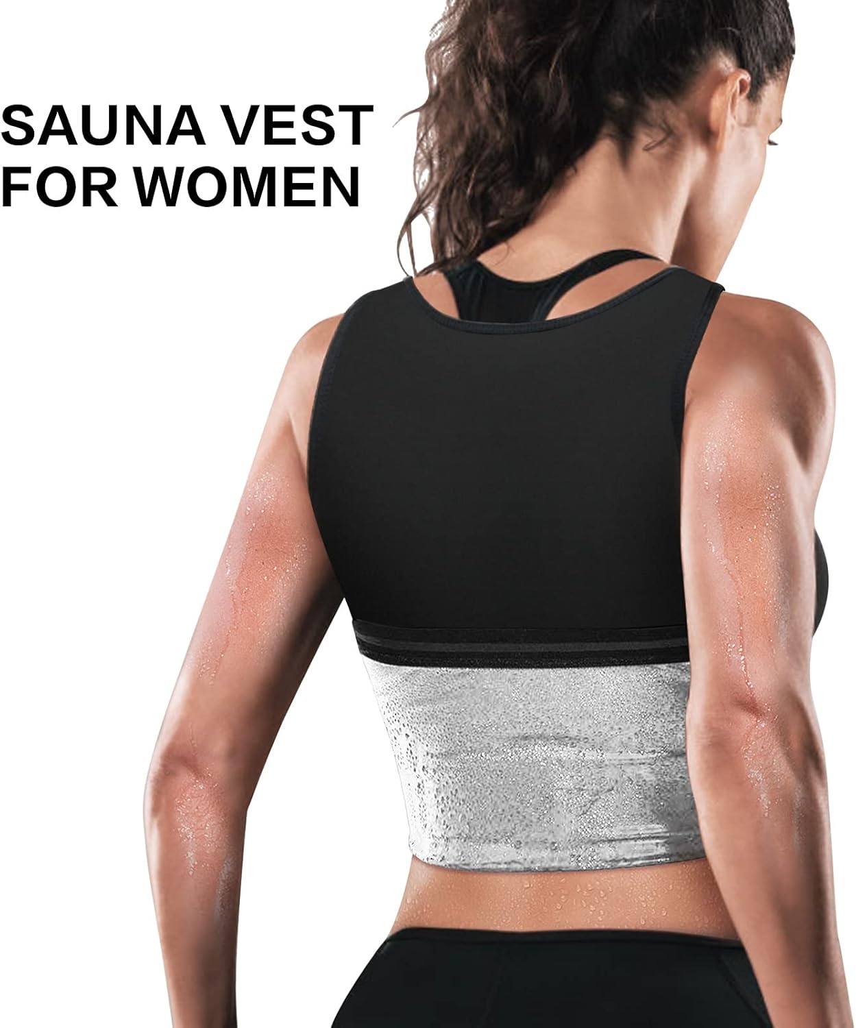 Women Sauna Sweat Vest Polymer Waist Trainer Sauna Suit Workout Body Corset for Women: Clothing