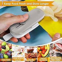 FEPPO Mini Bag Sealer, Bag Sealer with Cutter 2 in