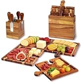 Wood Charcuterie Board Set,Cheese Board for Serving with Accessories | Puzzle Charcuterie Board,Housewarming Gift for New Home, Bridal Shower &amp; Wedding &amp; Birthday Gifts for Women