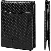 MUXILING Slim Wallets for Men Leather Money Clip RFID Blocking Mens Wallet Minimalist Front Pocket Credit Card Holder Thin Wallets for Men,Black