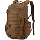 Fortune Edge 35L Tactical Backpack for Men, MOLLE Military Bug Out Bag, Waterproof Rucksack for Hiking with Hydration Port Tan