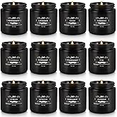Howemon Scented Candle Set 12 Pack,Black, Candle for Home Scented, Odor Eliminating, Stress Relief, Long Lasting Soy Wax Gift Set