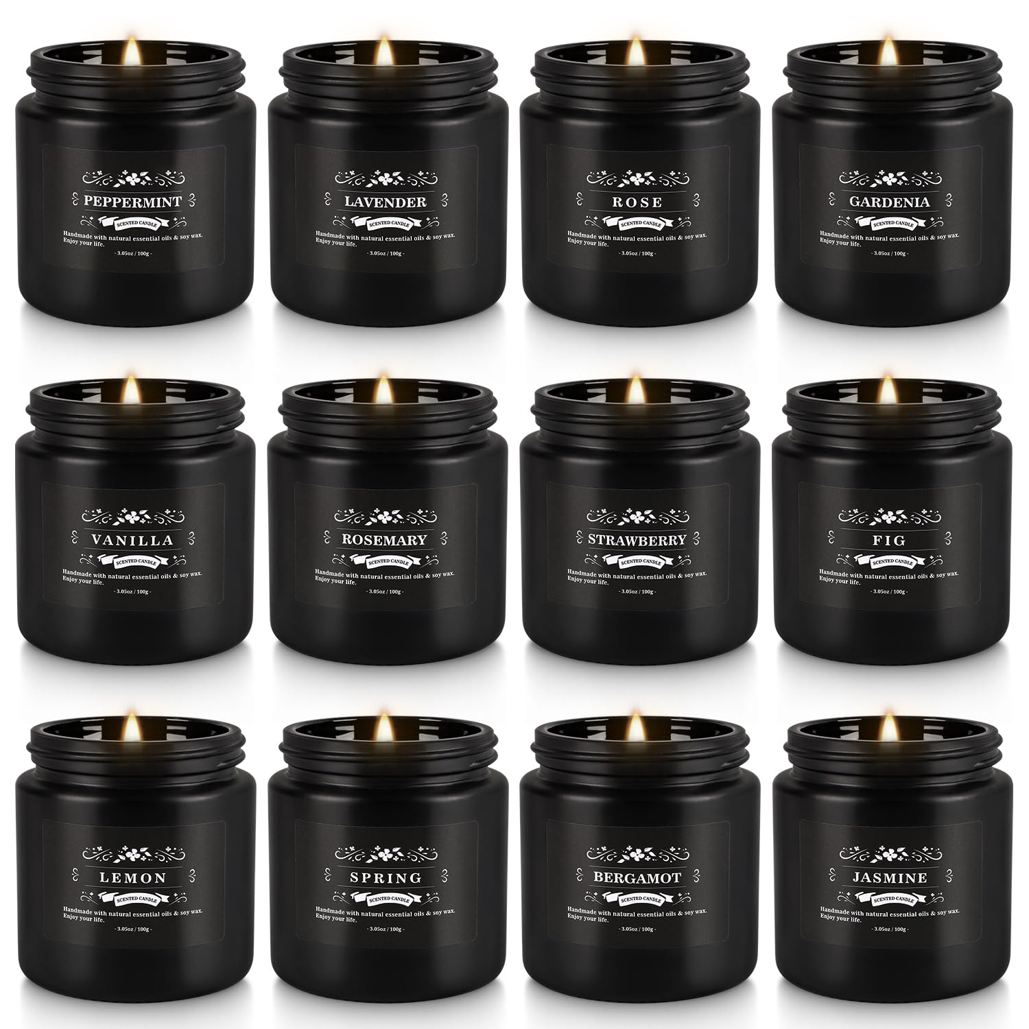 Photo 1 of *MISSING 2 PICECES*
12PCs Black Scented Candles - Aromatherapy Candle Set, Soy Wax Candle for Home Camping & Garden, Christmas Gifts for Men or Women Indoor Outdoor, 3.05 Ounce Each