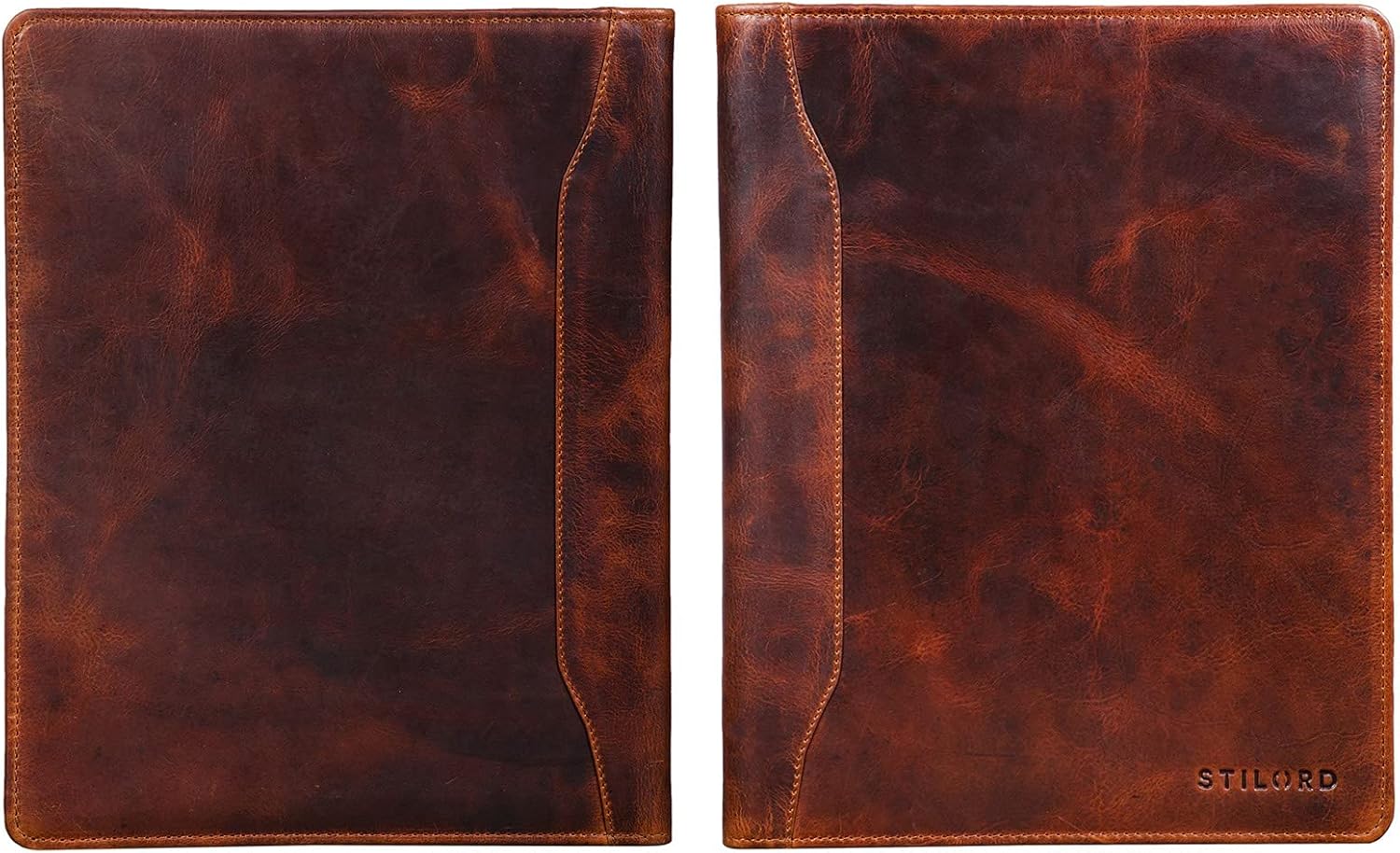 STILORD 'Scott' Vintage Leather Document Folder, Kara - Cognac - Image 5
