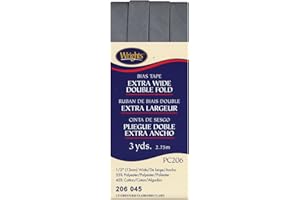 Wrights Products 117-206-045 Extra Wide Double Fold Bias Tape, 3 yd., Light Grey
