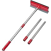 Window Squeegee, 2-in-1 Window Cleaner with 55" Extension Poles, Window Washing Kit, Glass Door Cleaner, Multi-Use Car Windsh