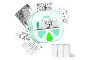 NADAIIN Sticker Printer, Print Pods Mini Printer, Bluetooth Thermal Sticker Maker Machine with 3 Rolls Paper, Print Pod Mini Printers for iphone, Impresora Portátil for Study Note, Journal, DIY, Kids Gift