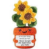 Coworker Employee Appreciation Gifts for Women Lady Boss Day Gifts for Her Retirement Leaving Going Away Difference Maker Nurse Thank You Mentor Teacher Coach Christmas Birthday Crochet Sunflower Gift