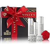 YINITY Luxury Anti-Aging Skincare Gift Set – 6-Step Facial Routine + Patented Sonic Face Cleansing Brush | Retinol, Vitamin C, Collagen, Snail Mucin, Active Charcoal | Perfect Premium Gift for Women