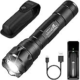 ULTRAFIRE Tactical Flashlight with Holster Pouch, 1000 Lumen Single Mode Police Flashlight for Duty Belt, Super Bright EDC Fl