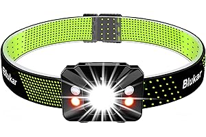 Blukar Head Torch Rechargeable, Super Bright LED Headlamp with Sensor Control & Red Light, 5 Lighting Modes, IPX5 Waterproof 30 Hrs Runtime for Power Cuts, Emergency, Running, Hiking etc-Green