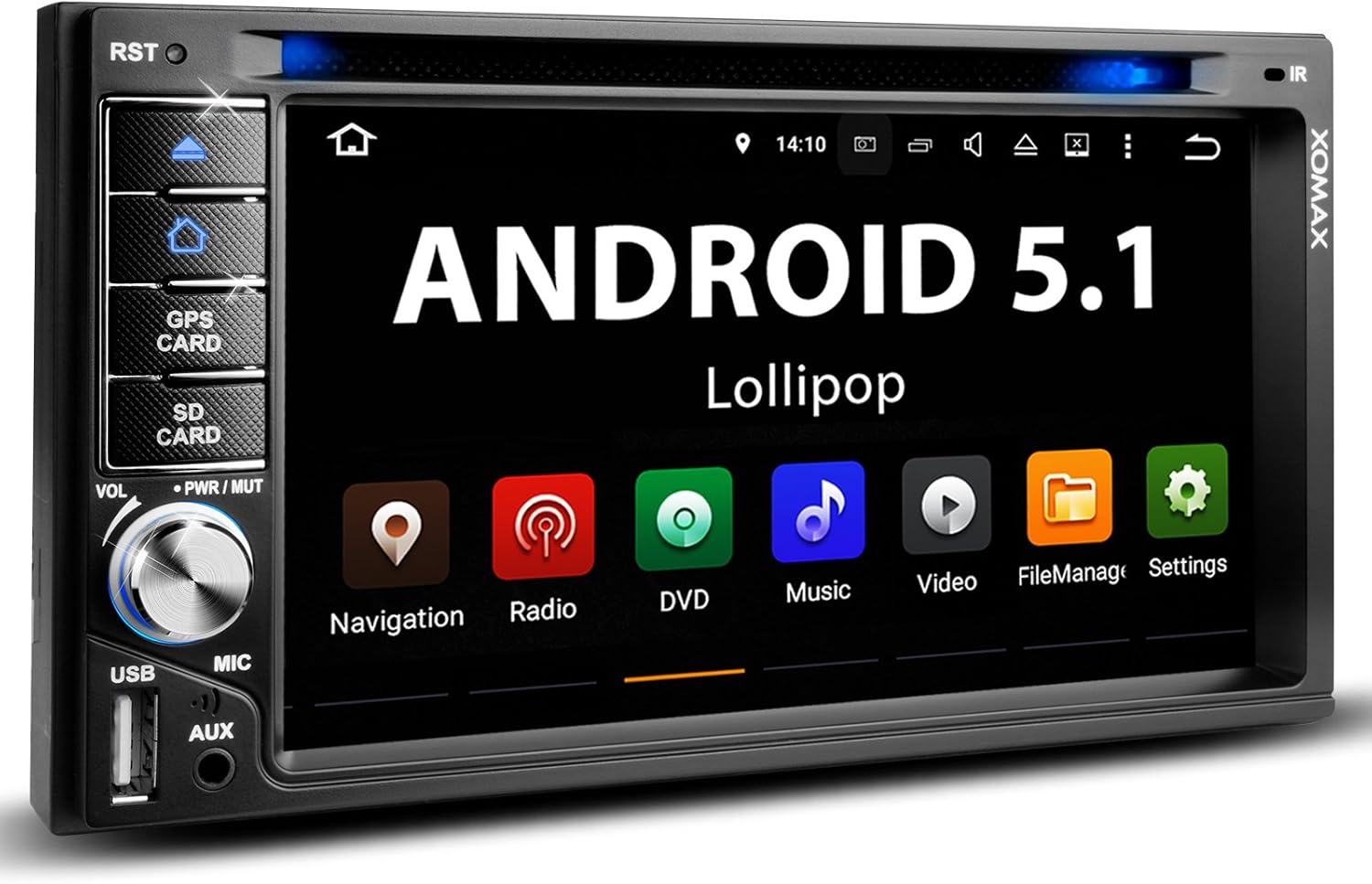XOMAX XM2DTSBN6223A Android 5.1 Car Stereo Head Unit with GPS Sat Nav
