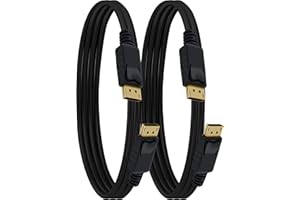 GearIT 2-Pack, Gold Plated DisplayPort to DisplayPort Cable 10 Feet - 4K Resolution Ready (DP to DP Cable) Black