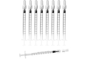 CAFOZSMU 1ml Luer Lock Syringe without Needle - 1cc Plastic Syringes, Sterile, Individually Sealed, Pack of 30