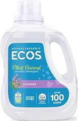 ECOS Laundry Detergent Liquid, 100 Loads - Dermatologist Tested Laundry Soap - Hypoallergenic, EPA Safer Choice Certified, Pl