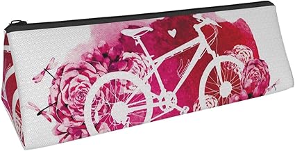 Amazon ペンケース ペンポーチ 赤い ばら 自転車 男子 女子 筆箱 化粧ポーチ 収納 小物入れ おしゃれ かわいい 大容量 三角 ポリエステル 中学生 シンプル オフィス用 個性 高校生 Bolaco ペンケース 文房具 オフィス用品
