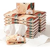 RAINFLOW 22 Packs Travel Tissues - 3-Ply Pocket Tissue Travel Size Packs | Facial Tissues for Purse, Car, Handbags, Pockets, Wedding Party Favors, Guests &amp; Travel Use, Individual Pack 8 Count Each