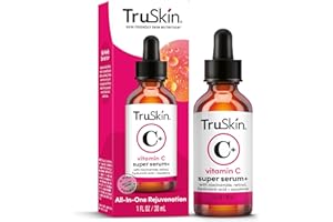 TruSkin Vitamin C Super Serum - Niacinamide, Retinol, Hyaluronic Acid & Squalane - All-in-One Anti Aging Serum for Face – Improve Appearance of Dark Spots, Firmness for Brighter Looking Skin, 1 Fl Oz