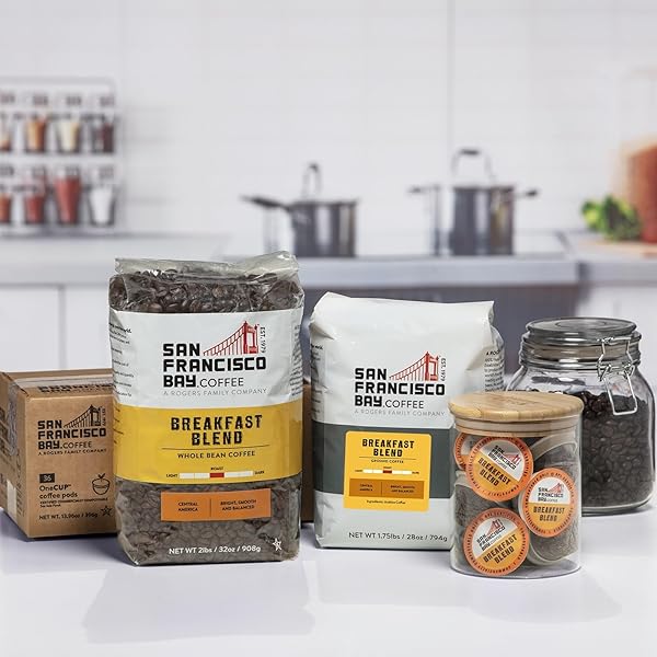 SAN FRANCISCO BAY COFFEE – MEDIUM ROAST WHOLE BEAN COFFEE – BREAKFAST BLEND (2 LB BAG)