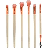 EcoTools Elements Fiery Eye Makeup Brush Set, For Eyeshadow & Eyeliner, Blending Brushes for Eyes, Eco Friendly Makeup Brushes, Limited Edition, Orange, Cruelty Free & Vegan, 6 Piece Set