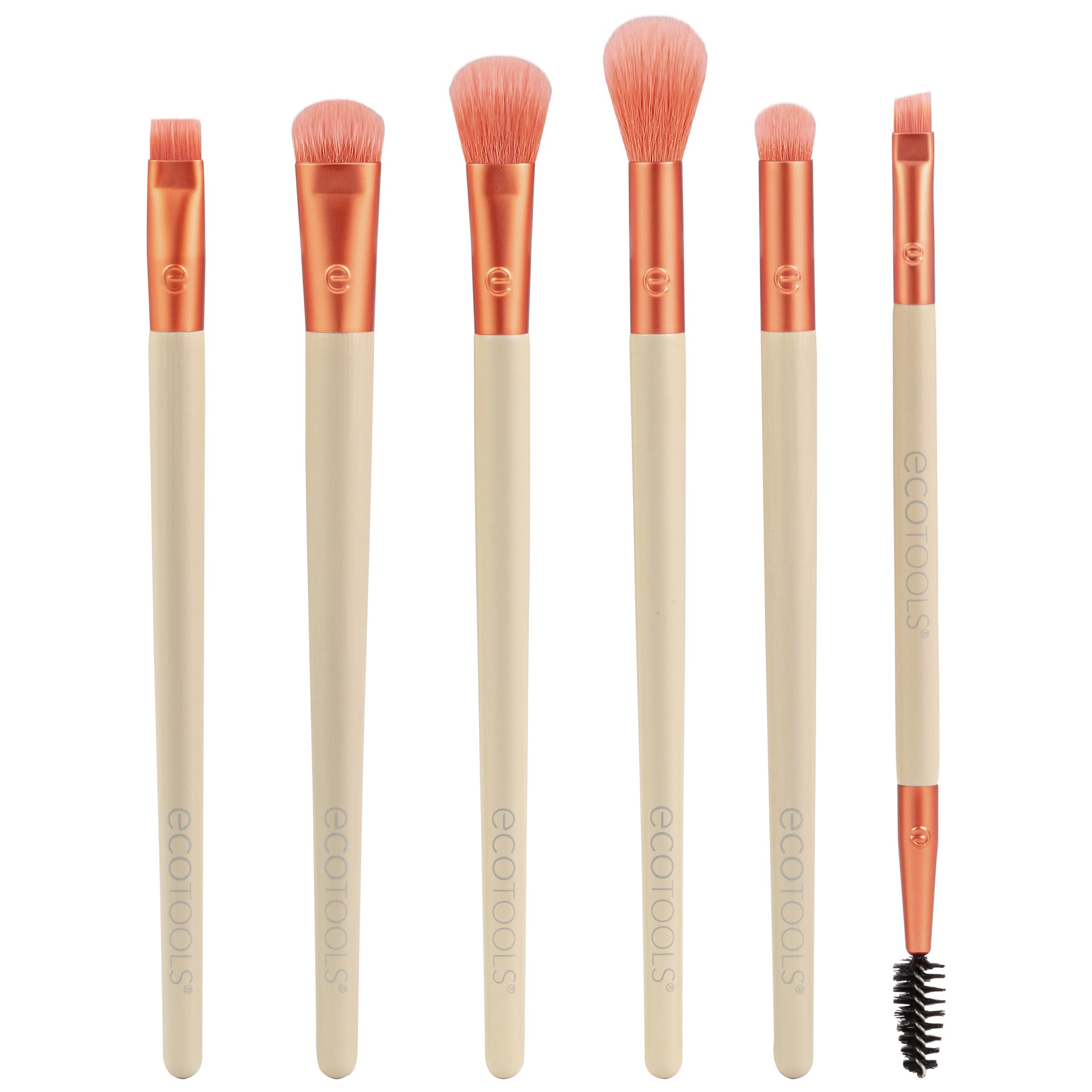 EcoTools Elements Limited Edition Fiery Eye Professional Eye Makeup Brush Set, 6 Piece Set, Orange
