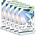 Acrylic Sign Holder 5x7, 10 Pack Clear Table Double Sided Clear Table Menu Vertical Display Stand Desktop Display Stand Paper Holder Table Sign Holder Suitable for Restaurants Office Store Show Fair