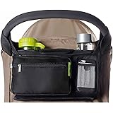 Ethan & Emma Universal Baby Stroller Organizer with Insulated Cup Holders for Smart Moms. Diaper Storage, Secure Straps, Deta