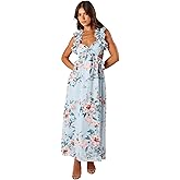 Petal & Pup Womens Lucah Frill Shoulder Maxi Dress