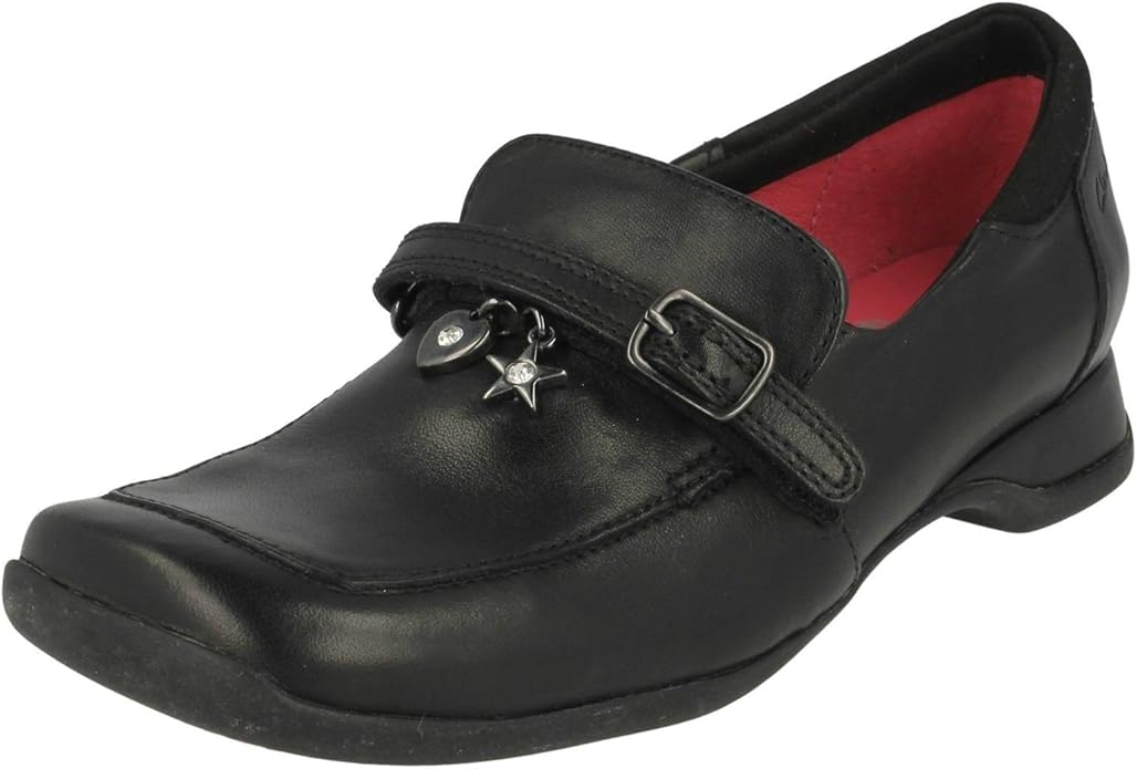 Girls Clarks School Shoes 'Effortless' Black Size 1 UK F Amazon