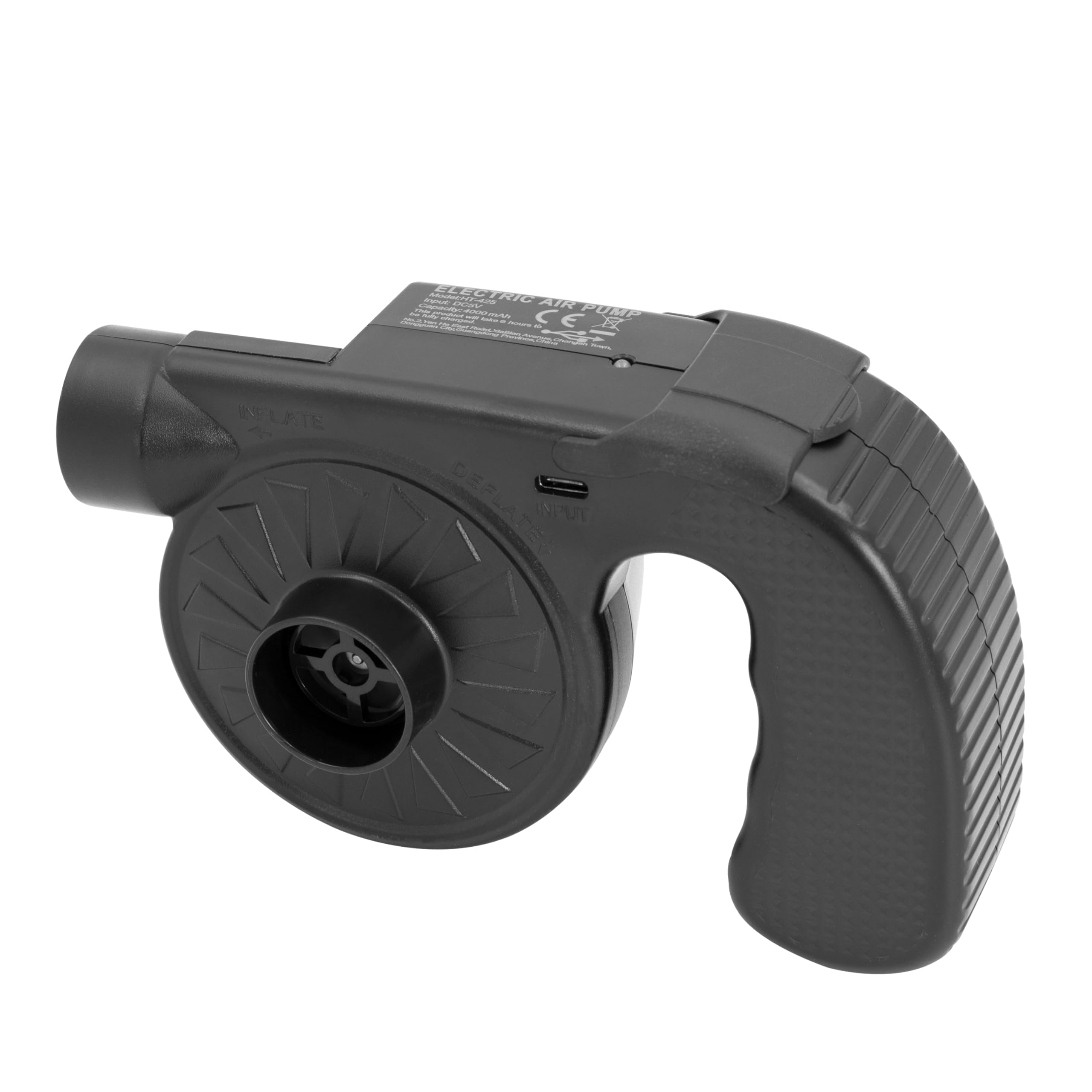 Milestone Camping 83169 Rechargeable Electric Air Pump/Ergonomic Design with Handle / 3 Nozzle Sizes/Portable Lightweight Design/For Inflatables, Camping, Festivals & More